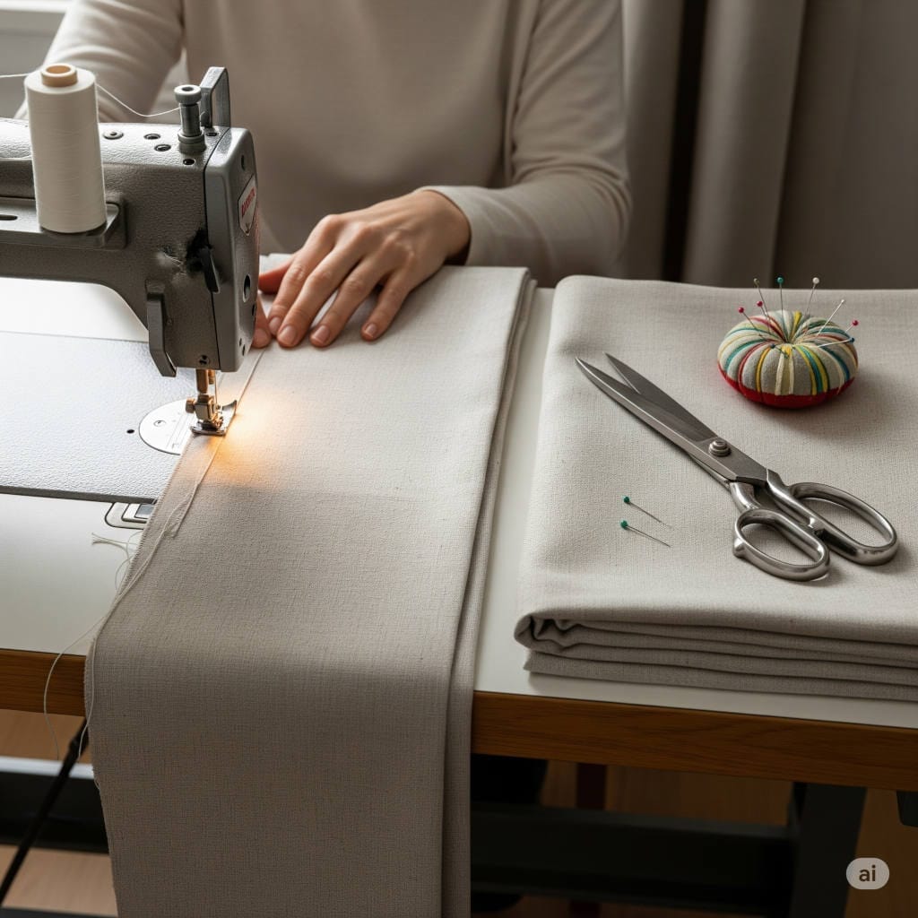 how to sew linen curtains